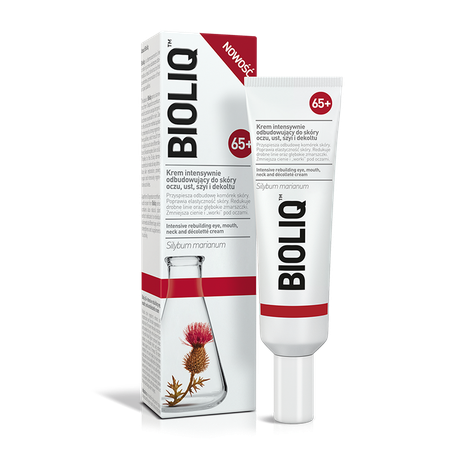 Bioliq 65+ Intensive rebuilding eye, mouth, neck and décoletté cream Bioliq 65+ Krem intensywnie odbudowujący do skóry oczu, ust, szyi i dekoltu