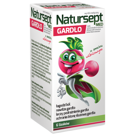 Natursept MED sore-throat lollipops, cherry flavored naturspet_lizaki
